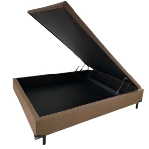 BASE BOX BAÚ CARIOCA CASAL TECIDO SUEDE 30X138X188 BIO FLEX COR MARROM