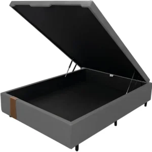 Base Baú Kwid Casal em Linho 41x138x188 Dream House