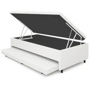 Base Baú Solteiro com Auxiliar Corino 43x188x88 Universal