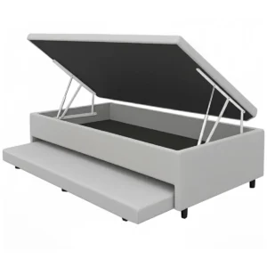 Base Baú Solteiro com Auxiliar Linho 43x188x88 Alto Nivel