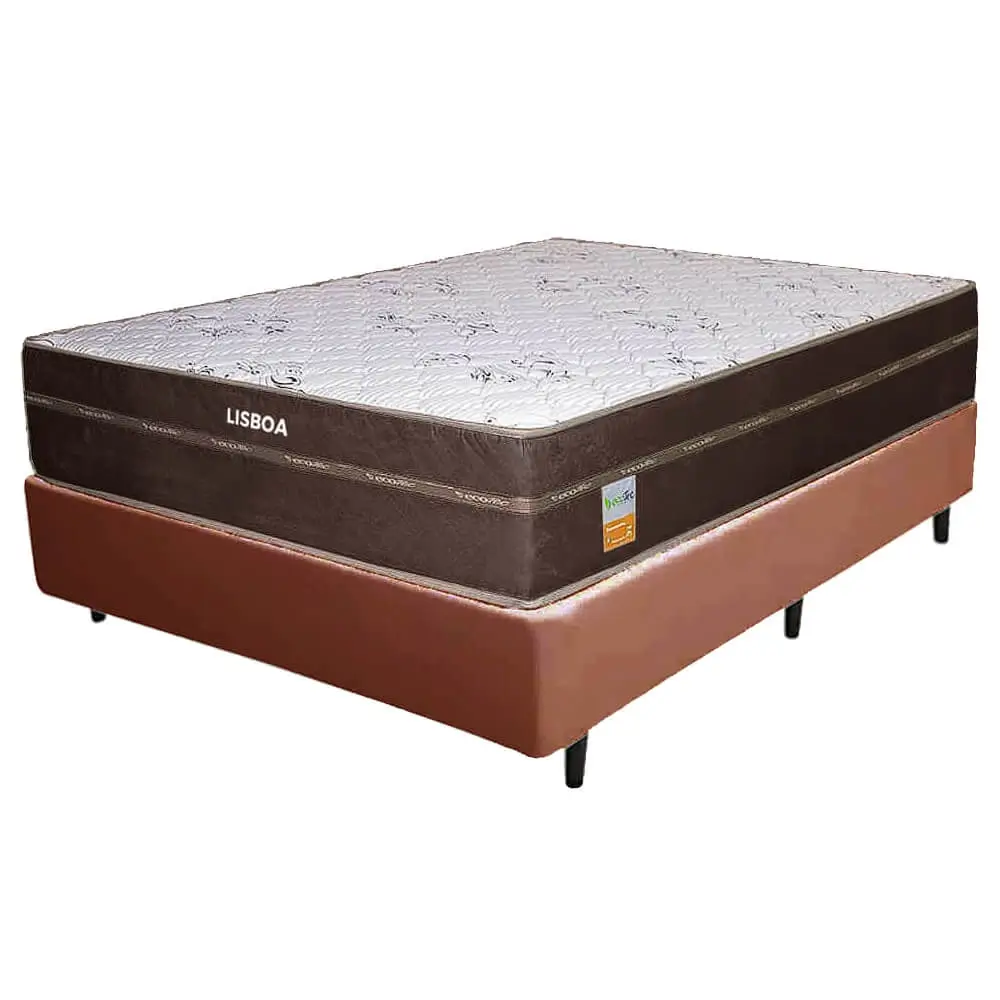 Base Box com Colchão Lisboa Casal Molas Ensacadas Ecotec 56x188x138 - Imagem 4