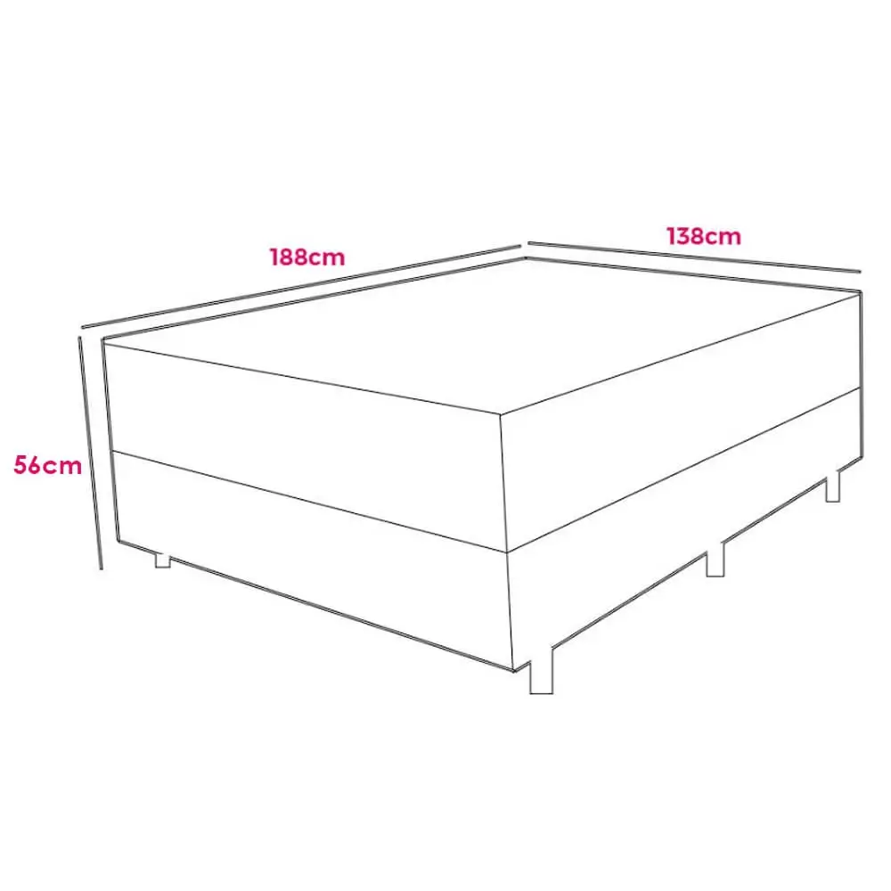 Base Box com Colchão Lisboa Casal Molas Ensacadas Ecotec 56x188x138 - Imagem 2