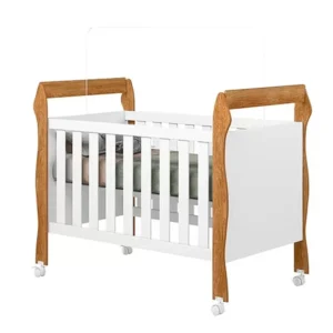 BERÇO SONINHO MINI CAMA 3 EM 1 TIGUS COR BRANCO AMADEIRADO