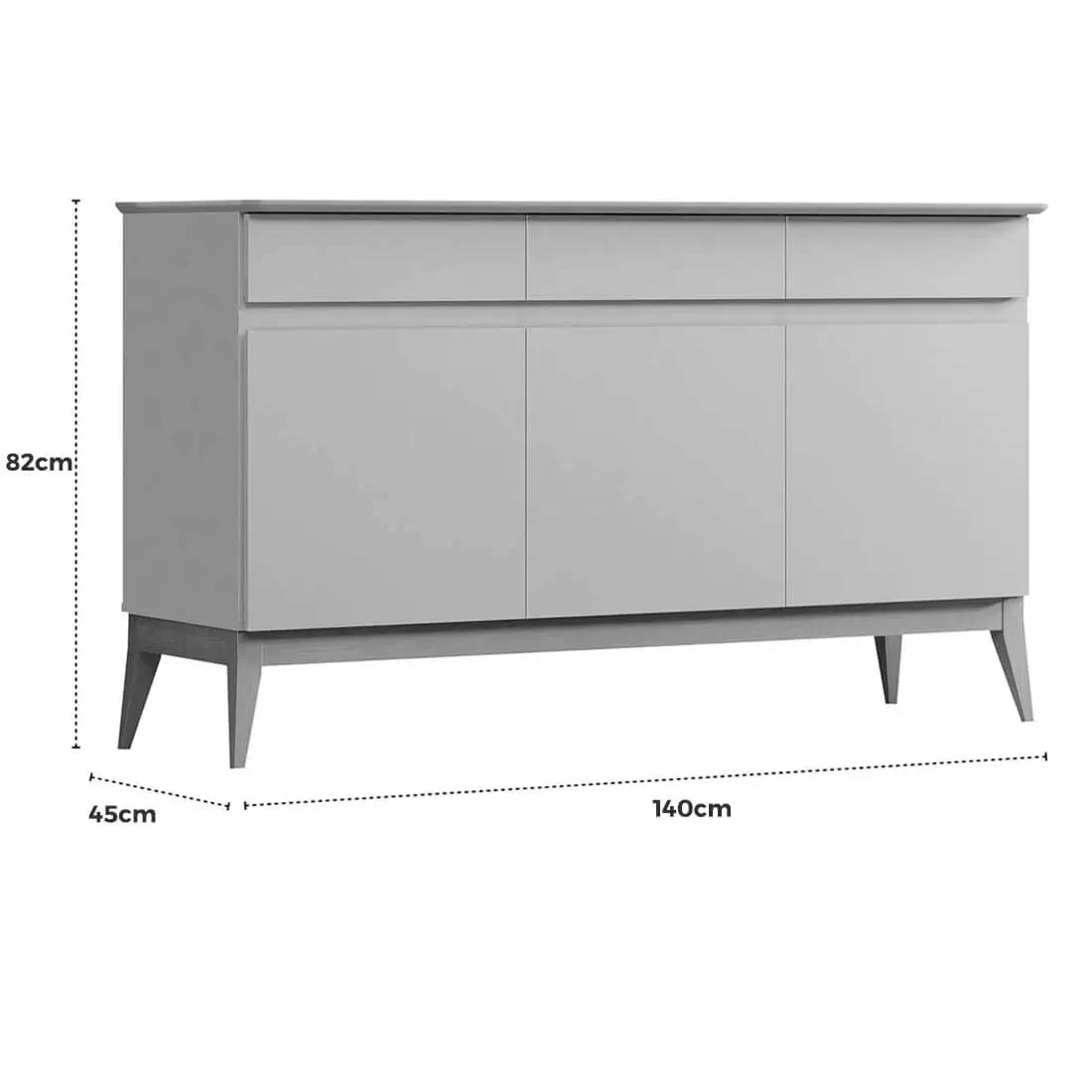 Buffet Magnum 140cm 3 Portas 3 Gavetas Edn - Imagem 2
