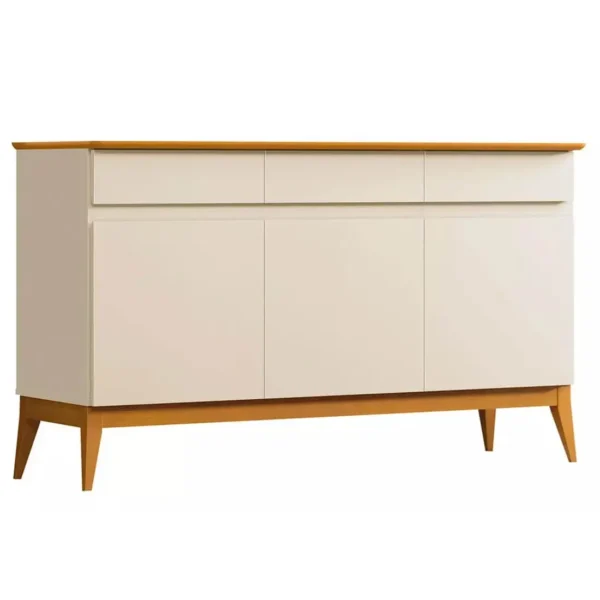 BUFFET MAGNUM 140CM 3 PORTAS 3 GAVETAS EDN COR OFF WHITE CEDRO