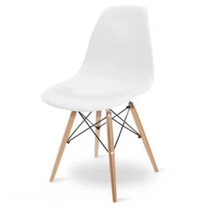 CADEIRA CHARLES 1102 EM POLIPROPILENO E BASE MADEIRA OR DESIGN COR BRANCO