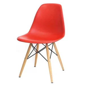 CADEIRA CHARLES 1102 EM POLIPROPILENO E BASE MADEIRA OR DESIGN COR VERMELHO