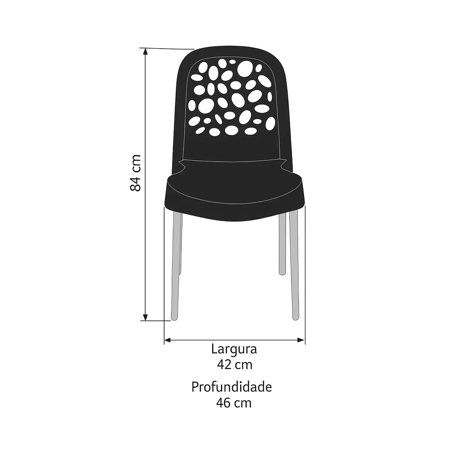 Cadeira Deluxe com Pés de Alumínio Forte Plástico - Image 2