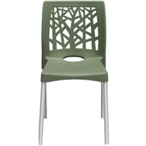 CADEIRA NATURE COM PÉS DE ALUMÍNIO FORTE PLÁSTICO COR VERDE