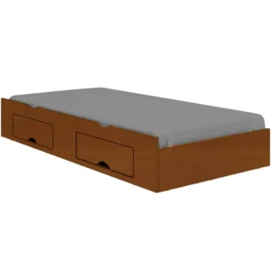 CAMA AUXILIAR MILENIO SOLTEIRO COM 2 GAVETAS D DORO COR MARROM