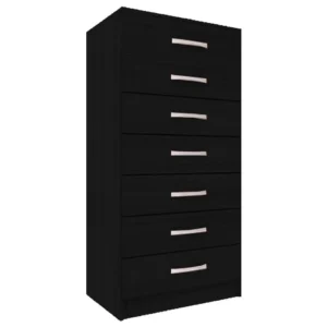 CÔMODA 7 GAVETAS EVIDENCIA COR PRETO