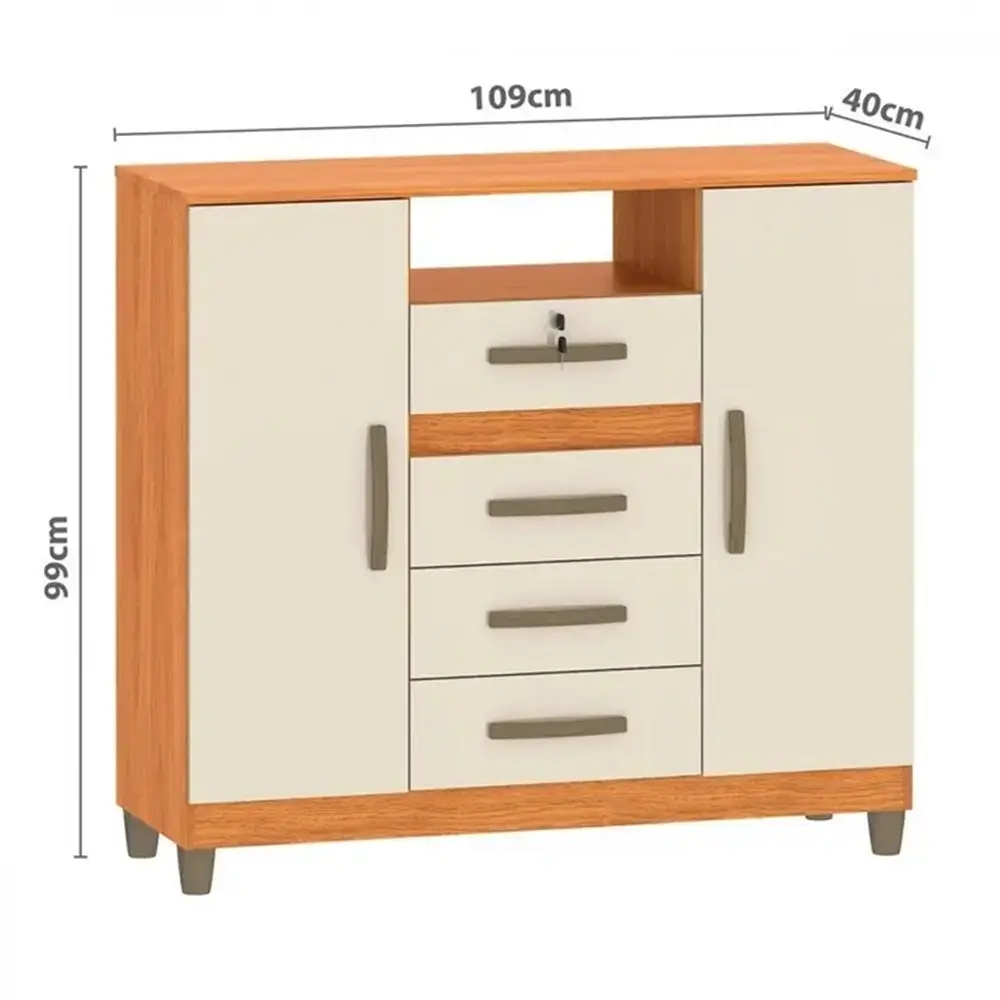 Cômoda Angra 2 Portas 4 Gavetas Fellicci - Imagem 2