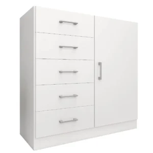 CÔMODA MIAMI 5 GAVETAS 1 PORTA FELLICCI COR BRANCO