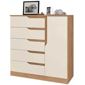 Cômoda Sapateira Paris New 5 Gavetas 1 Porta Atualle