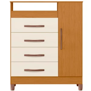 Cômoda Turquesa 1 Porta 4 Gavetas Albatroz