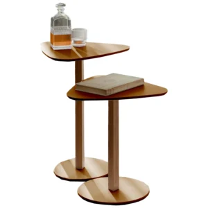 CONJUNTO MEZANINO PARIS MESA DE APOIO E LATERAL TEBARROT COR NATURE