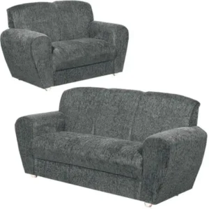 CONJUNTO DE SOFÁ 5010 COM 2 E 3 LUGARES TECIDO SUEDE COR CINZA