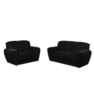 CONJUNTO DE SOFÁ 5010 COM 2 E 3 LUGARES TECIDO SUEDE COR PRETO