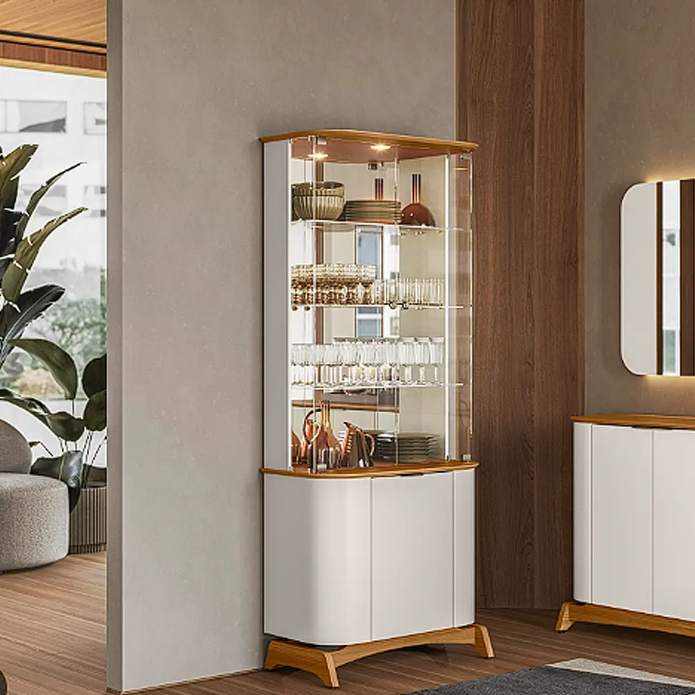 Cristaleira Serena com 3 Portas e Led New Ceval - Imagem 5