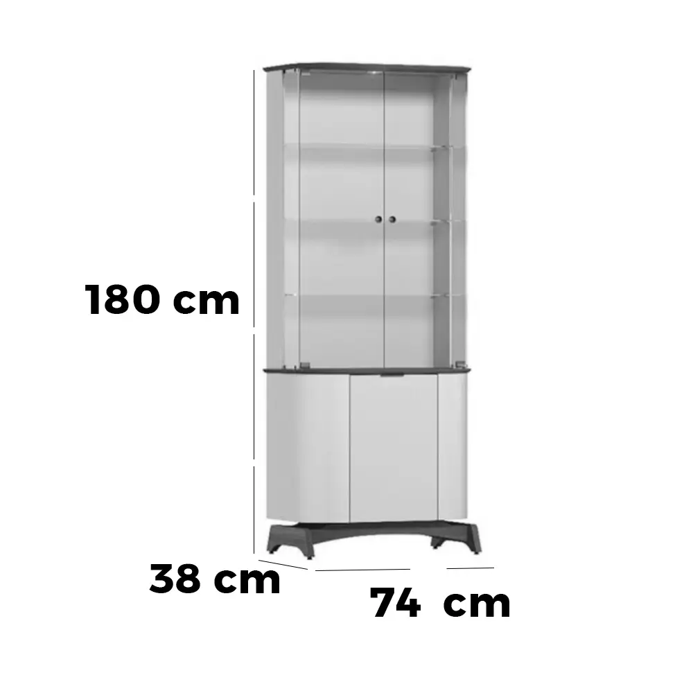 Cristaleira Serena com 3 Portas e Led New Ceval - Imagem 2