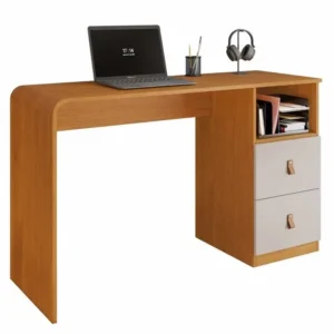 ESCRIVANINHA ALICE JCM 2 GAVETAS COR CINAMOMO OFF WHITE