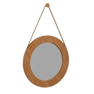 ESPELHO DECORATIVO IBIZA REDONDO TEBARROT COR MARROM