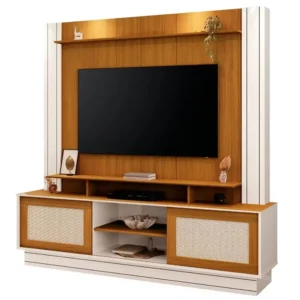 ESTANTE ANTARES HOME PARA TV ATÉ 55 POLEGADAS 2 PORTAS EDN COR OFF WHITE CEDRO