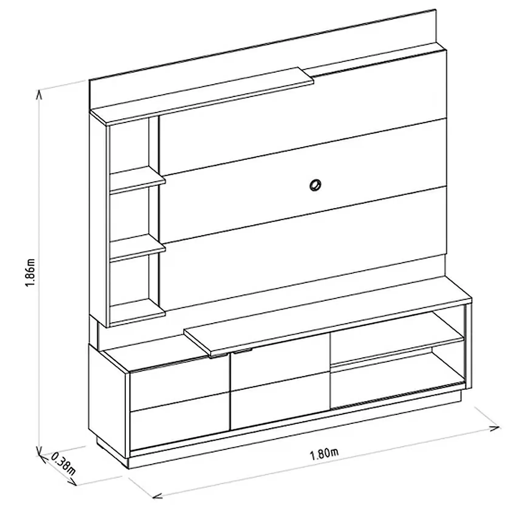 Estante Atlanta para Tv Até 60 Polegadas 2 Portas Linea - Imagem 2