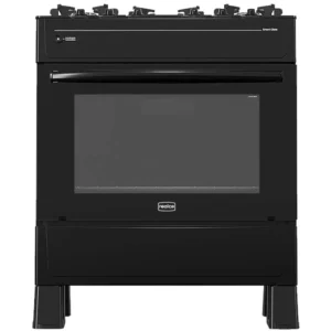 FOGÃO SMART GLASS 5 BOCAS AUTOMÁTICO FORNO 94L REALCE COR PRETO
