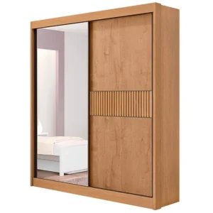 GUARDA ROUPA ATHENAS RIPADO SOLTEIRO 2 PORTAS 3 GAVETAS D DORO COR CINAMOMO