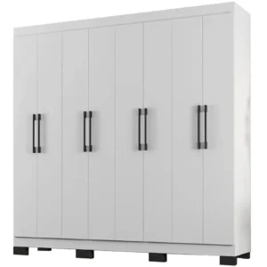 GUARDA ROUPA B2348 CASAL 8 PORTAS 4 GAVETAS ARAPLAC COR BRANCO
