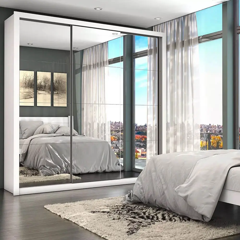 Guarda Roupa Bahia Todo Espelhado com 3 Portas de Correr - Imagem 3