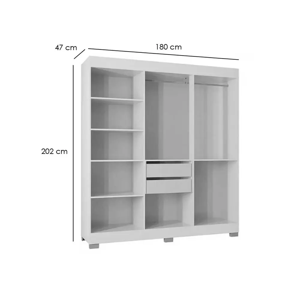 Guarda Roupa Barcelona Poquema Casal 6 Portas 2 Gavetas - Imagem 2