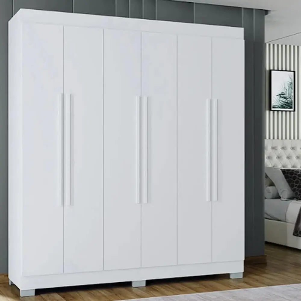 Guarda Roupa Barcelona Poquema Casal 6 Portas 2 Gavetas - Imagem 3