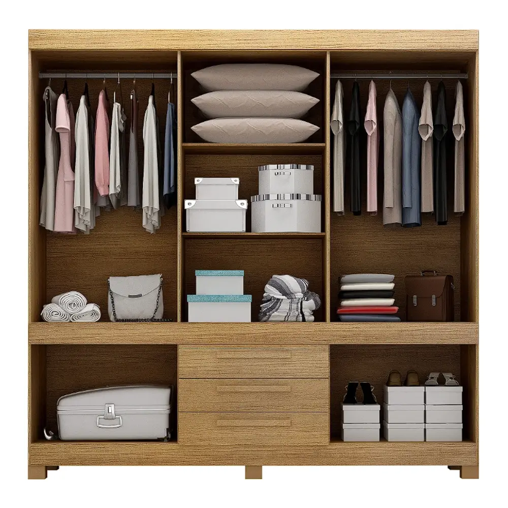 Guarda Roupa Bem Te Vi Casal 10 Portas 3 Gavetas Valdemóveis - Imagem 4