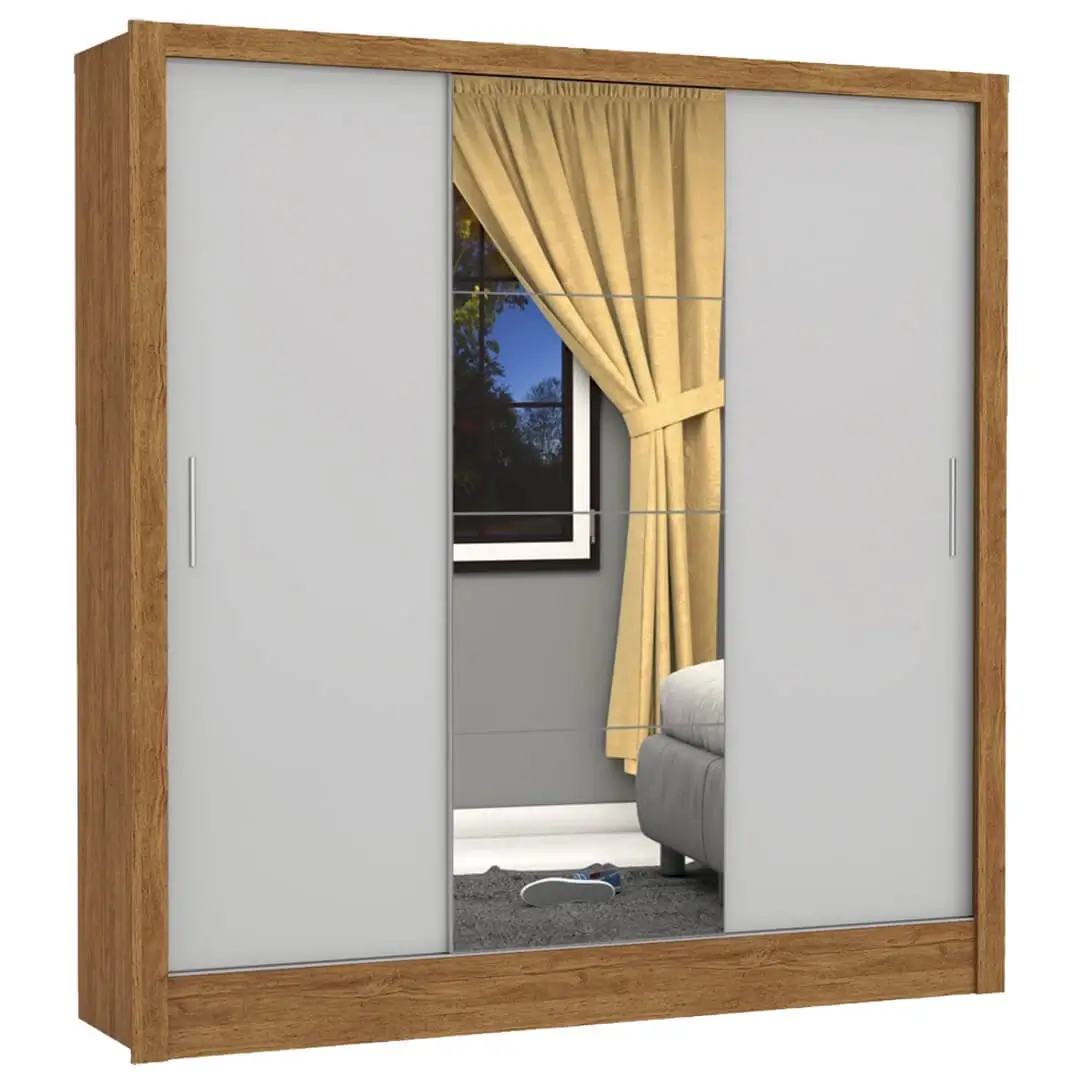 Guarda Roupa Berlim com Espelho Casal 3 Portas 4 Gavetas - Imagem 5