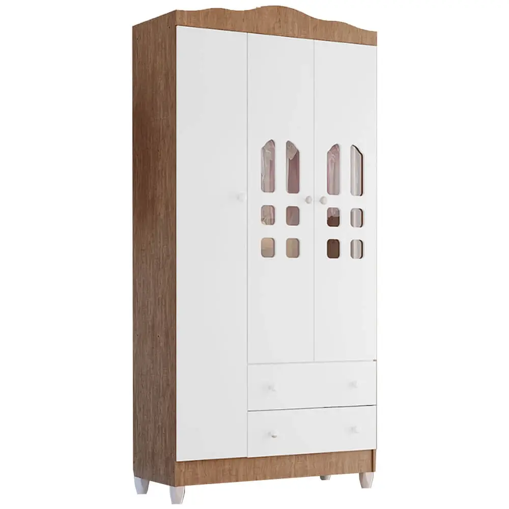 Guarda Roupa Infantil Eloa 3 Portas 2 Gavetas Carolina Baby