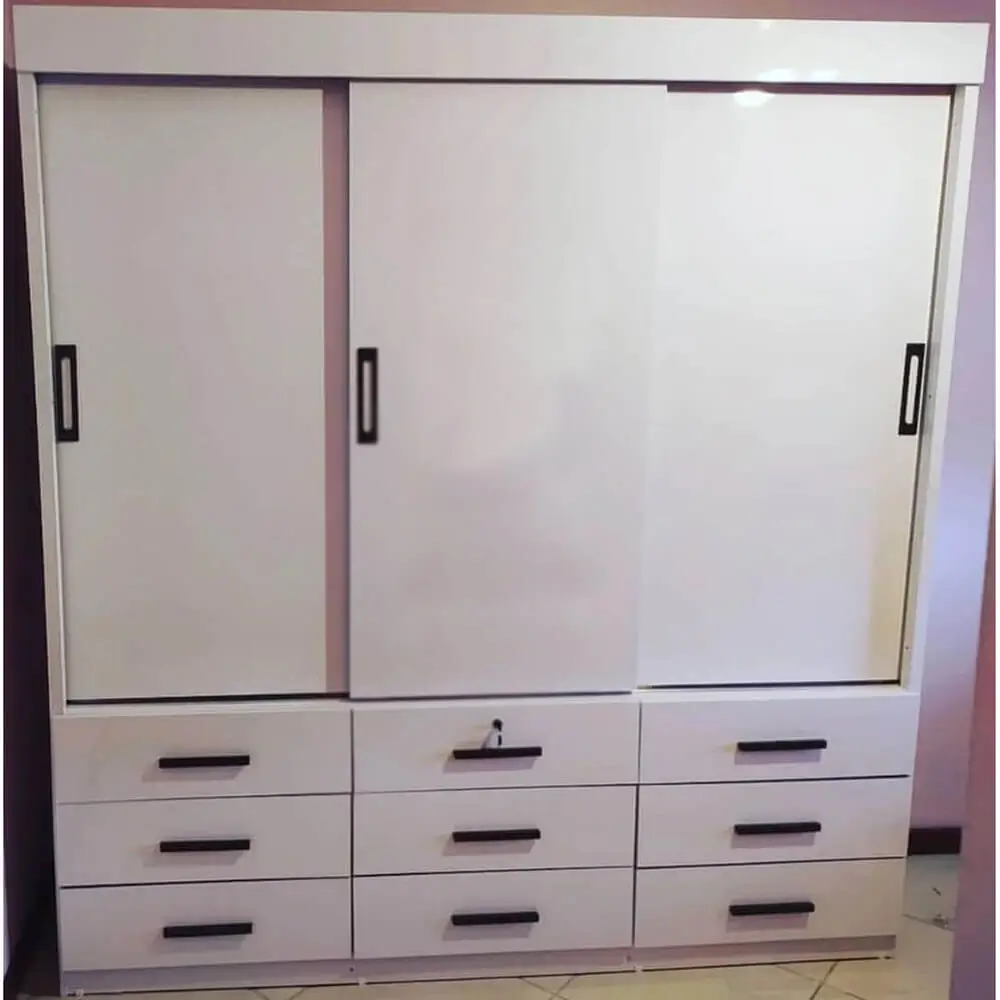 Guarda Roupa Itapema Sem Espelho Casal 3 Portas de Correr e 9 Gavetas Rud Rack - Imagem 4