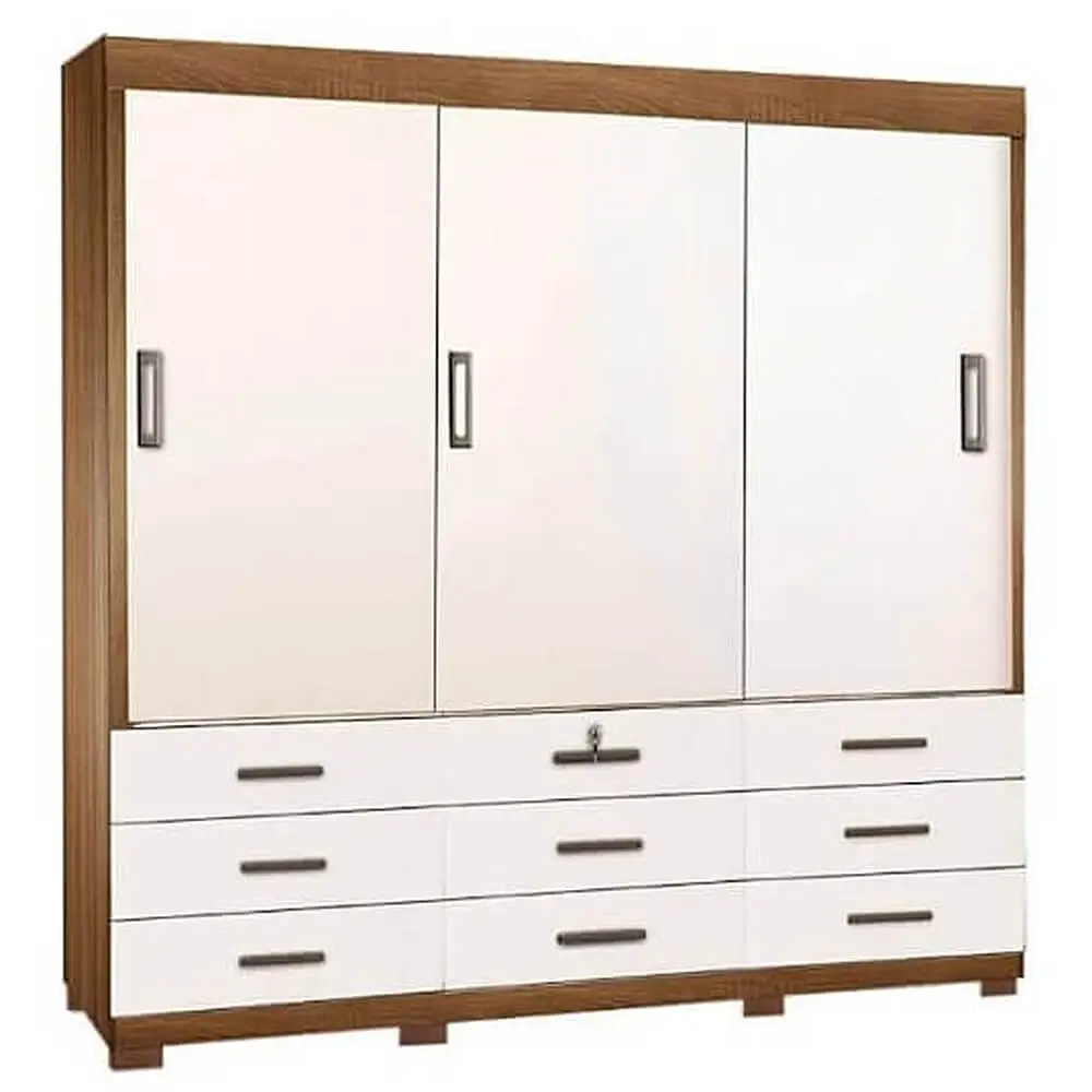 Guarda Roupa Itapema Sem Espelho Casal 3 Portas de Correr e 9 Gavetas Rud Rack - Imagem 5