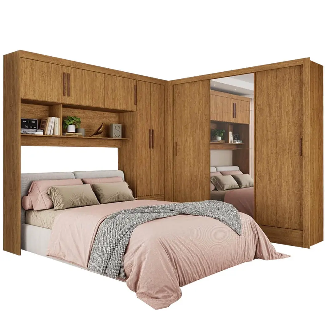 Guarda Roupa Modulado Carioca Santiago Casal 8 Portas 5 Gavetas e Espelho - Imagem 7
