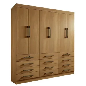 GUARDA ROUPA MÔNACO CASAL 6 PORTAS 12 GAVETAS COR CINAMOMO