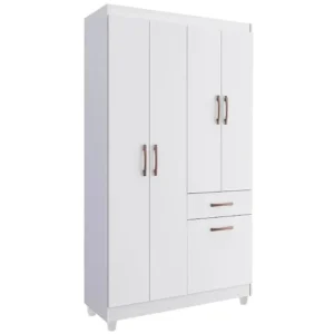 GUARDA ROUPA NEW MARBELLA SOLTEIRO 5 PORTAS 1 GAVETA POQUEMA COR BRANCO