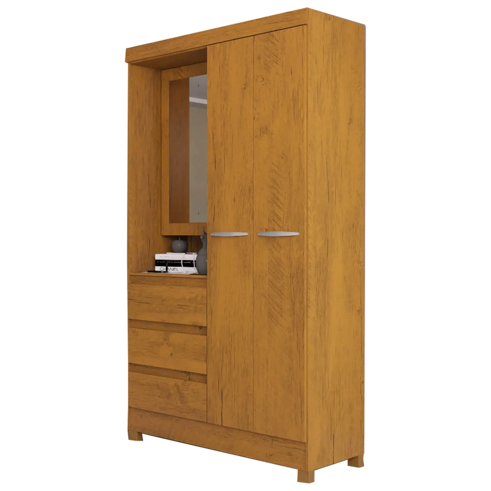 Guarda Roupa Pompeia Solteiro 3 Portas 3 Gavetas San Marino