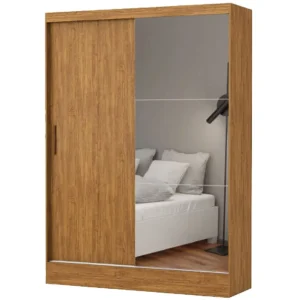 Guarda Roupa Santiago Carioca Solteiro com Espelho 2 Portas 2 Gavetas