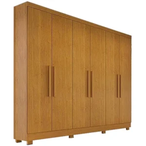GUARDA ROUPA SERGIPE CASAL 6 PORTAS 2 GAVETAS BIANCHI COR NATURALE