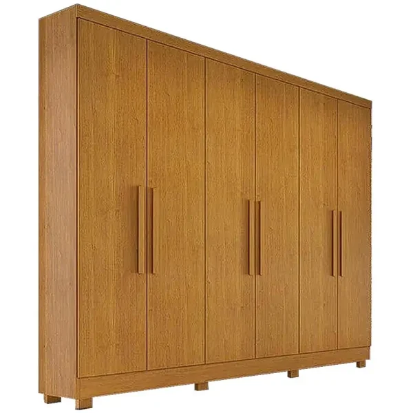 GUARDA ROUPA SERGIPE CASAL 6 PORTAS 2 GAVETAS BIANCHI COR NATURALE