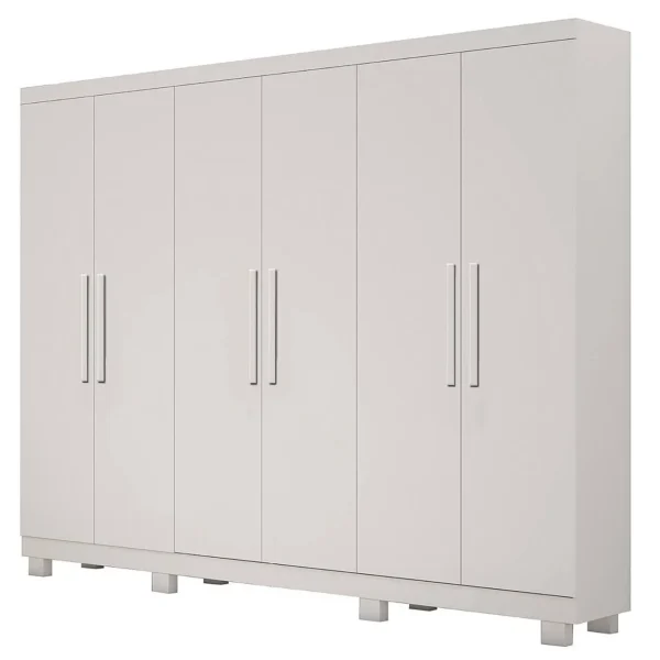 GUARDA ROUPA SERGIPE CASAL 6 PORTAS 2 GAVETAS BIANCHI COR BRANCO