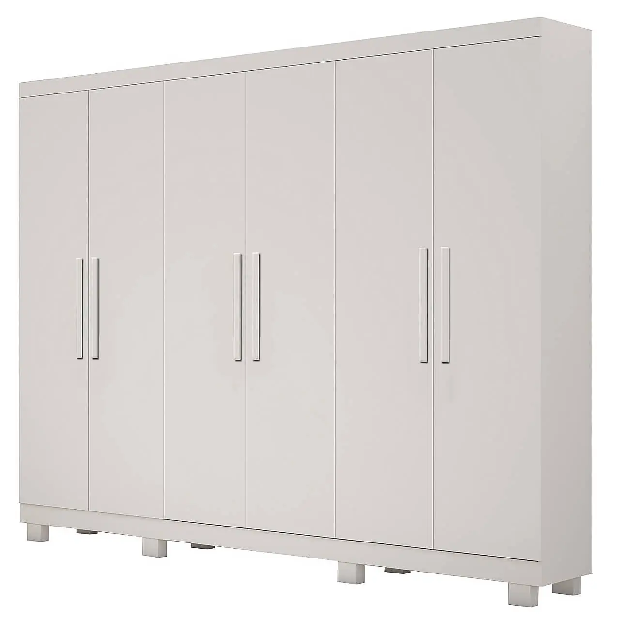 GUARDA ROUPA SERGIPE CASAL 6 PORTAS 2 GAVETAS BIANCHI COR BRANCO