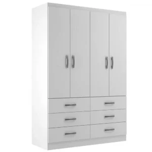 Guarda Roupa Treviso Evidencia Solteiro 4 Portas 6 Gavetas