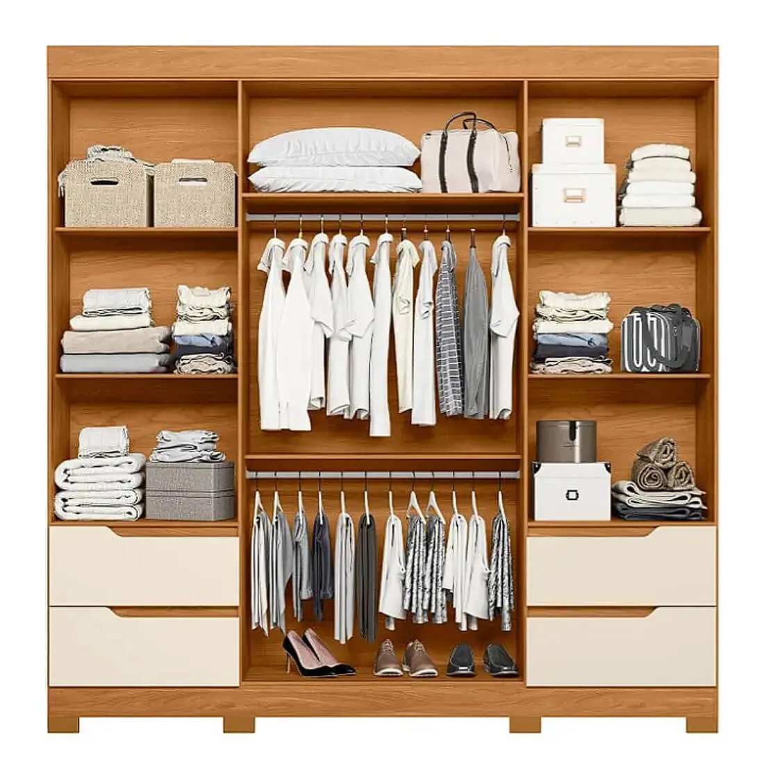 Guarda Roupa Vivace Casal 4 Portas 4 Gavetas Albatroz - Imagem 4